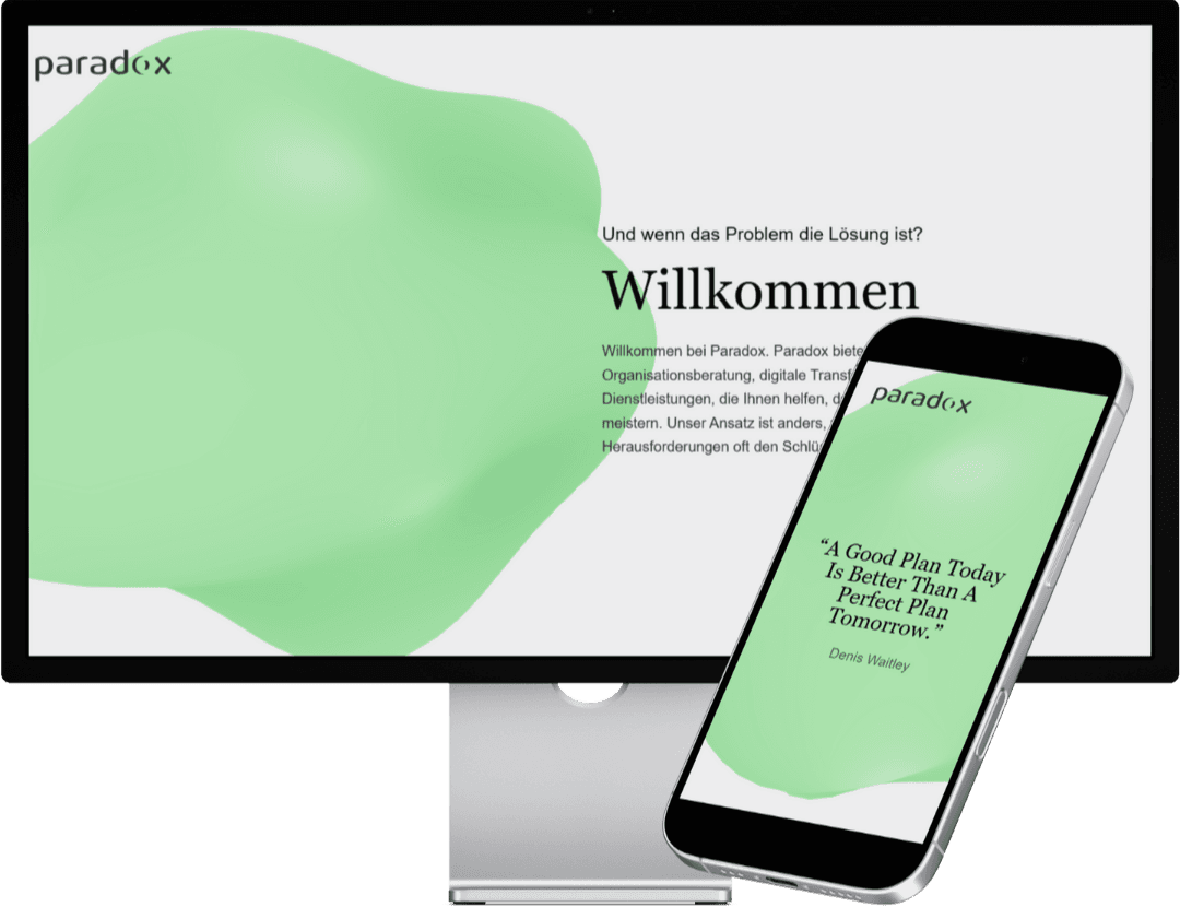 Screenshot der Paradox Website