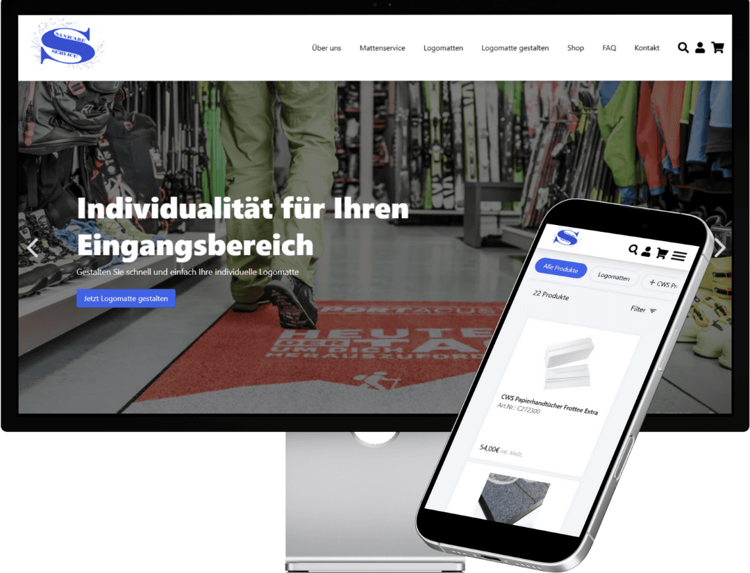 Screenshot der Sanicare Website